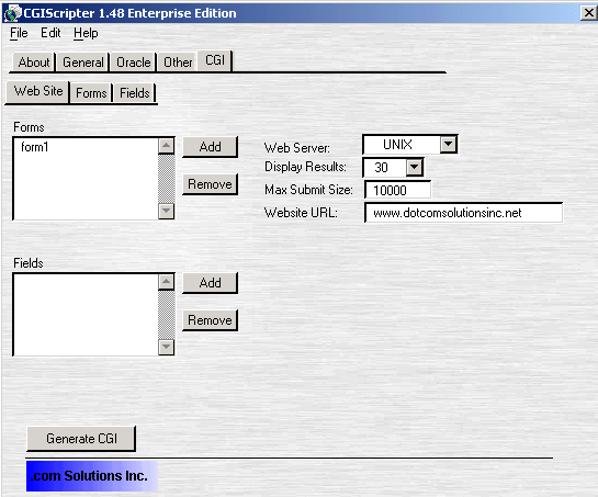 CGIScripter CGI - Web Site tab - 27K