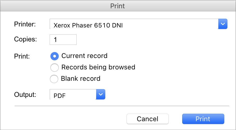 Print Dialog